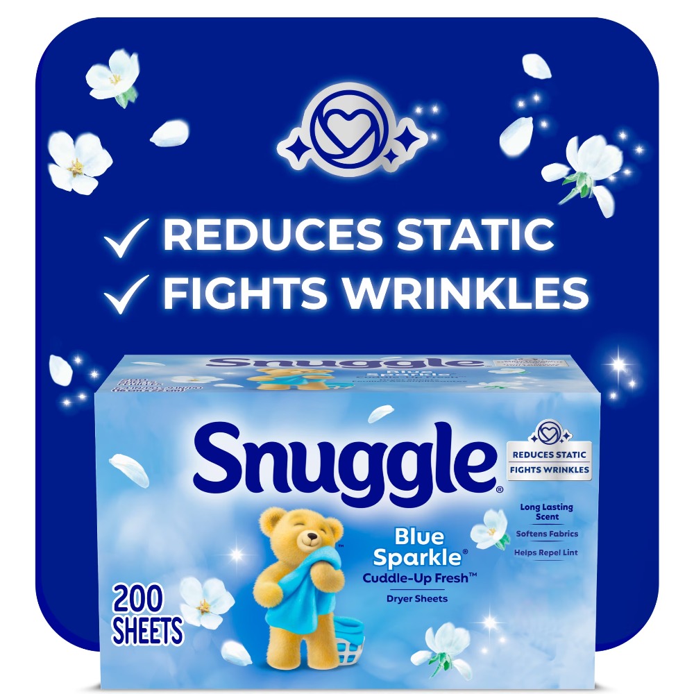 Fabric Softener Sheet - Blue Sparkle Cuddle Up Fresh –