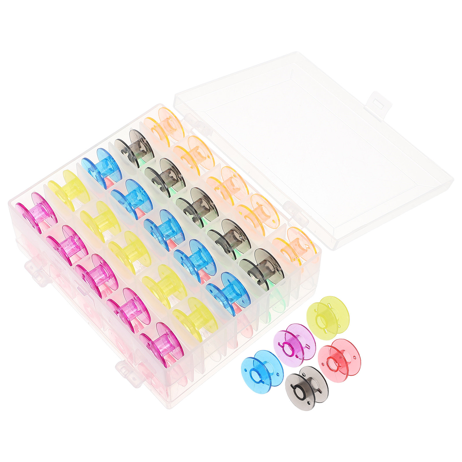 Thread Bobbins Empty - 50 шт. пластиковых цветных пустых катушек