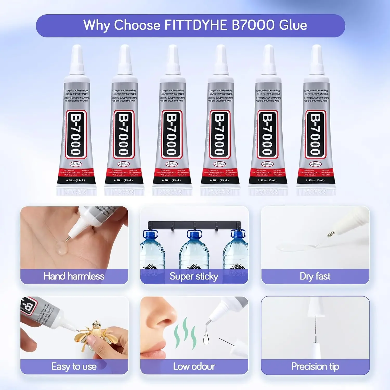 ICUTE-FITTDYHE 6 шт. клея для  – обзор и цена Fabric Glue Bond